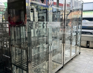 Tủ inox kính đựng chén, trưng bày thủ công mỹ nghệ uy tín ở Long Thành.